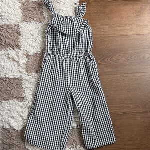 Adorable Black and White Checkered Girls Romper